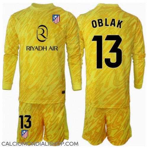 Maglie da calcio Atletico Madrid Jan Oblak #13 Portiere Terza Maglia Bambino 2024-25 Manica Lunga (+ Pantaloni corti)